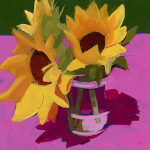 Sunflowers on Pink